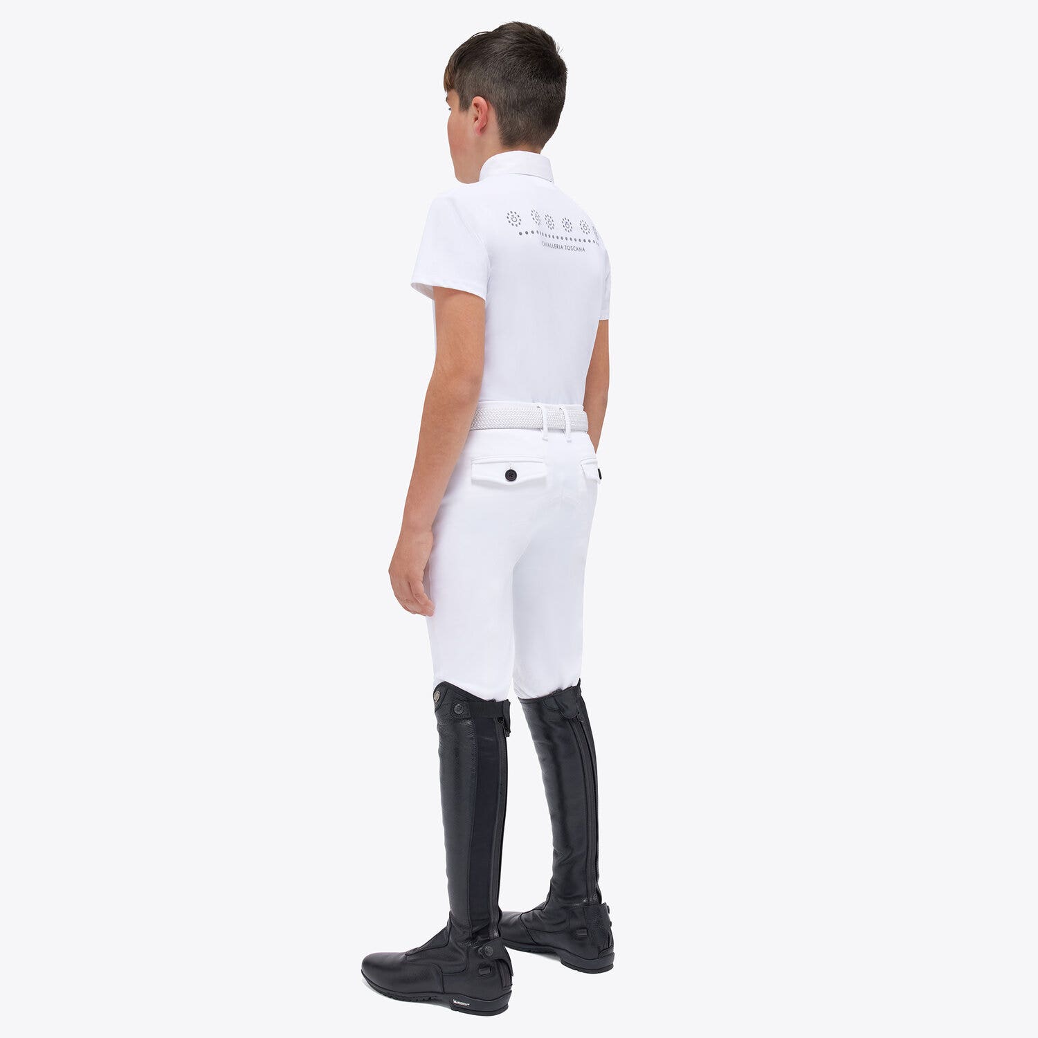 Cavalleria Toscana Boys' competition polo WHITE-2