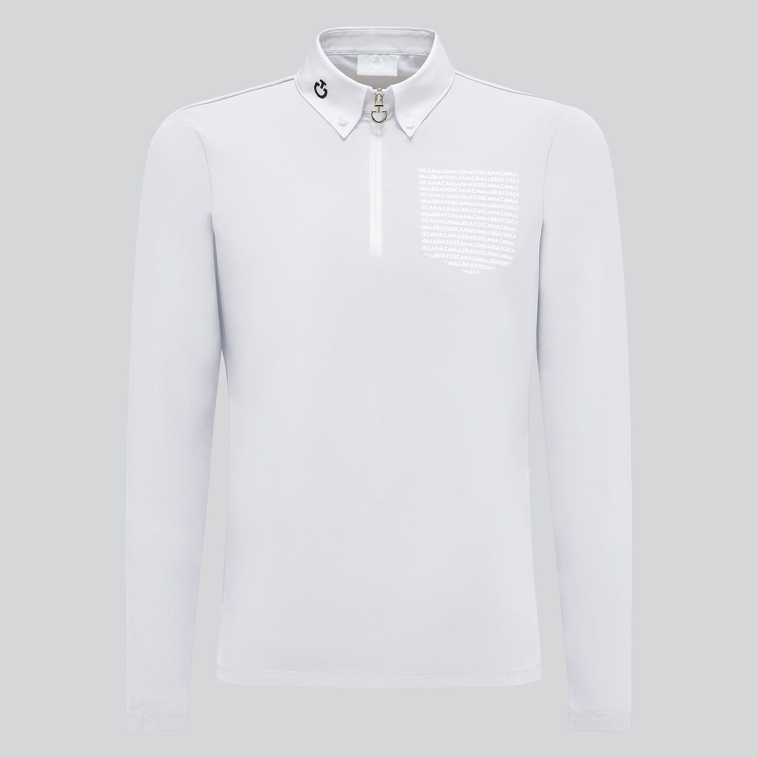 Cavalleria Toscana Boy's competition polo shirt WHITE-1