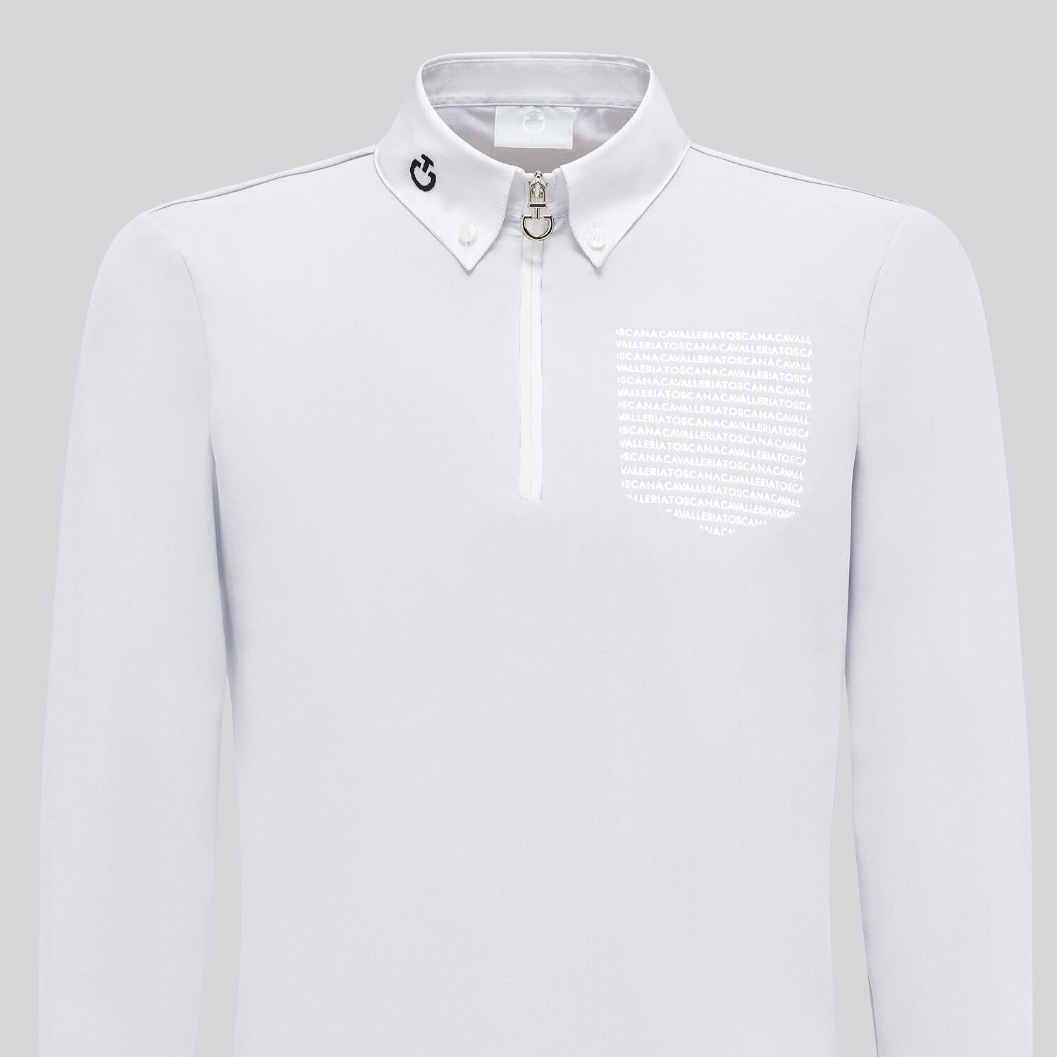 Cavalleria Toscana Boy's competition polo shirt WHITE-3