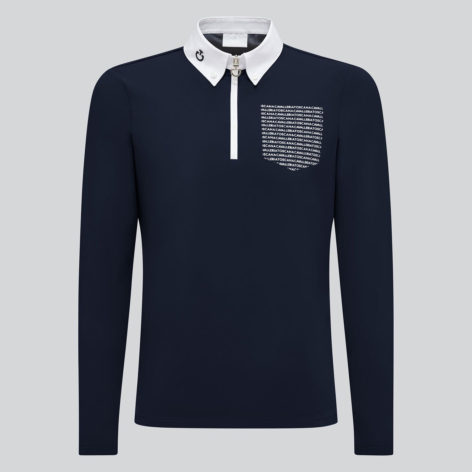 Cavalleria Toscana Boy's competition polo shirt NAVY-1