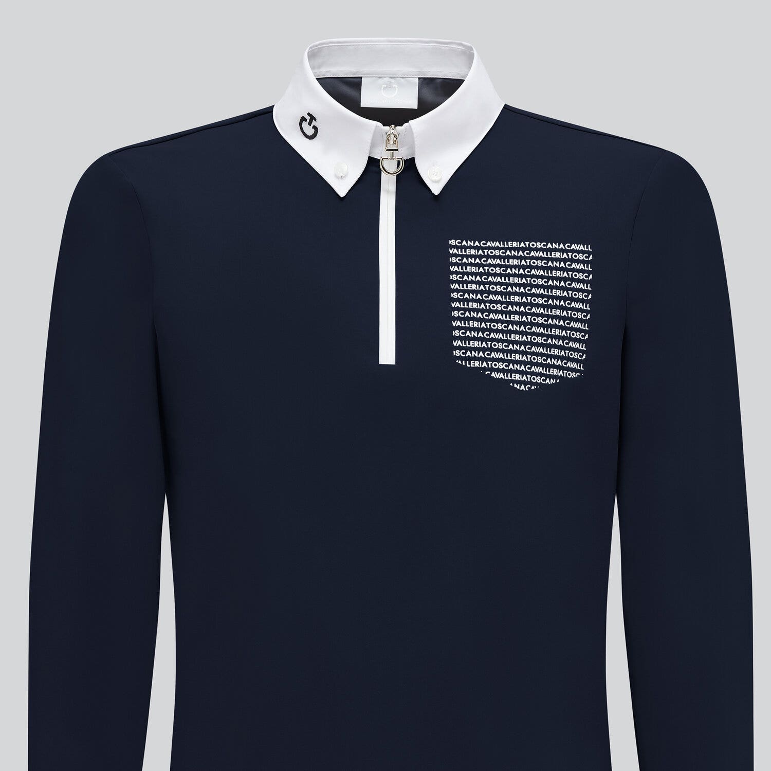 Cavalleria Toscana Boy's competition polo shirt NAVY-3