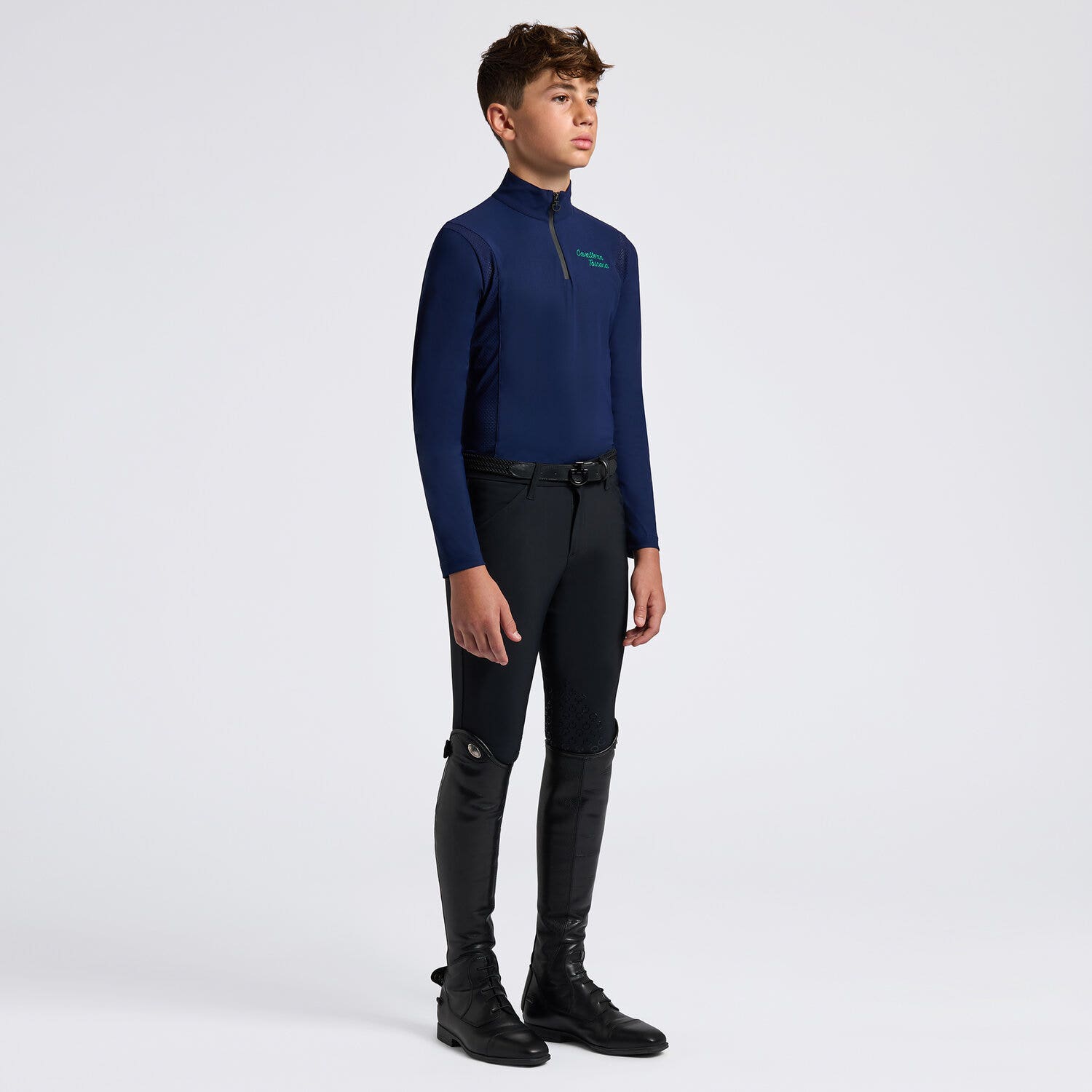 Cavalleria Toscana Cavalleria Toscana boy's long-Sleeve Training Jersey Polo ROYAL BLUE-1