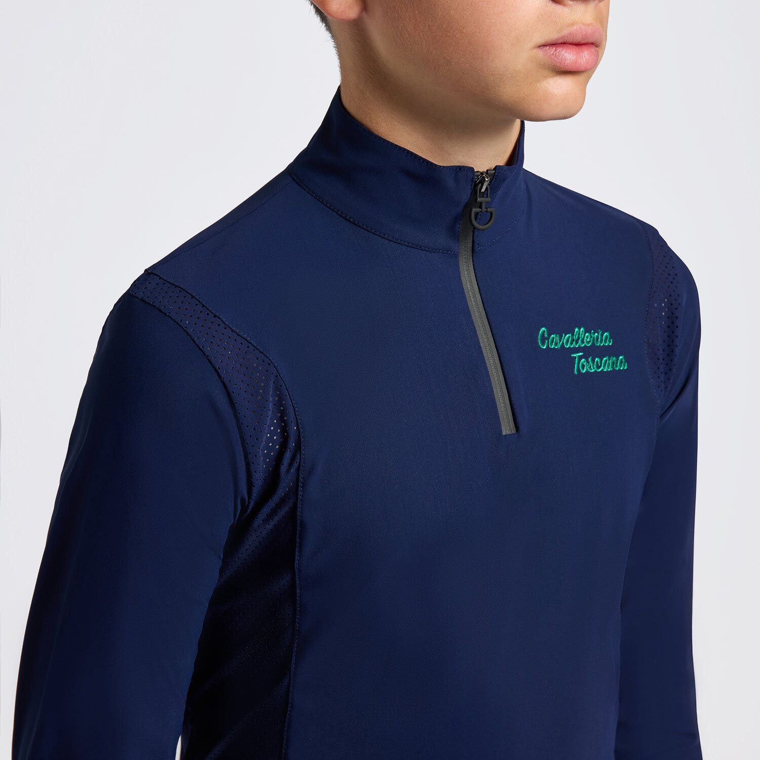 Cavalleria Toscana Cavalleria Toscana boy's long-Sleeve Training Jersey Polo ROYAL BLUE-3