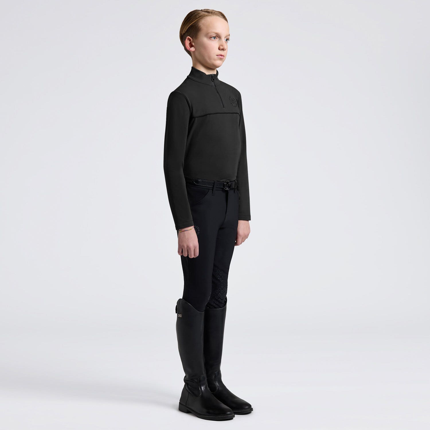 Cavalleria Toscana Cavalleria Toscana Boys’ Long Sleeve Training Polo BLACK-1