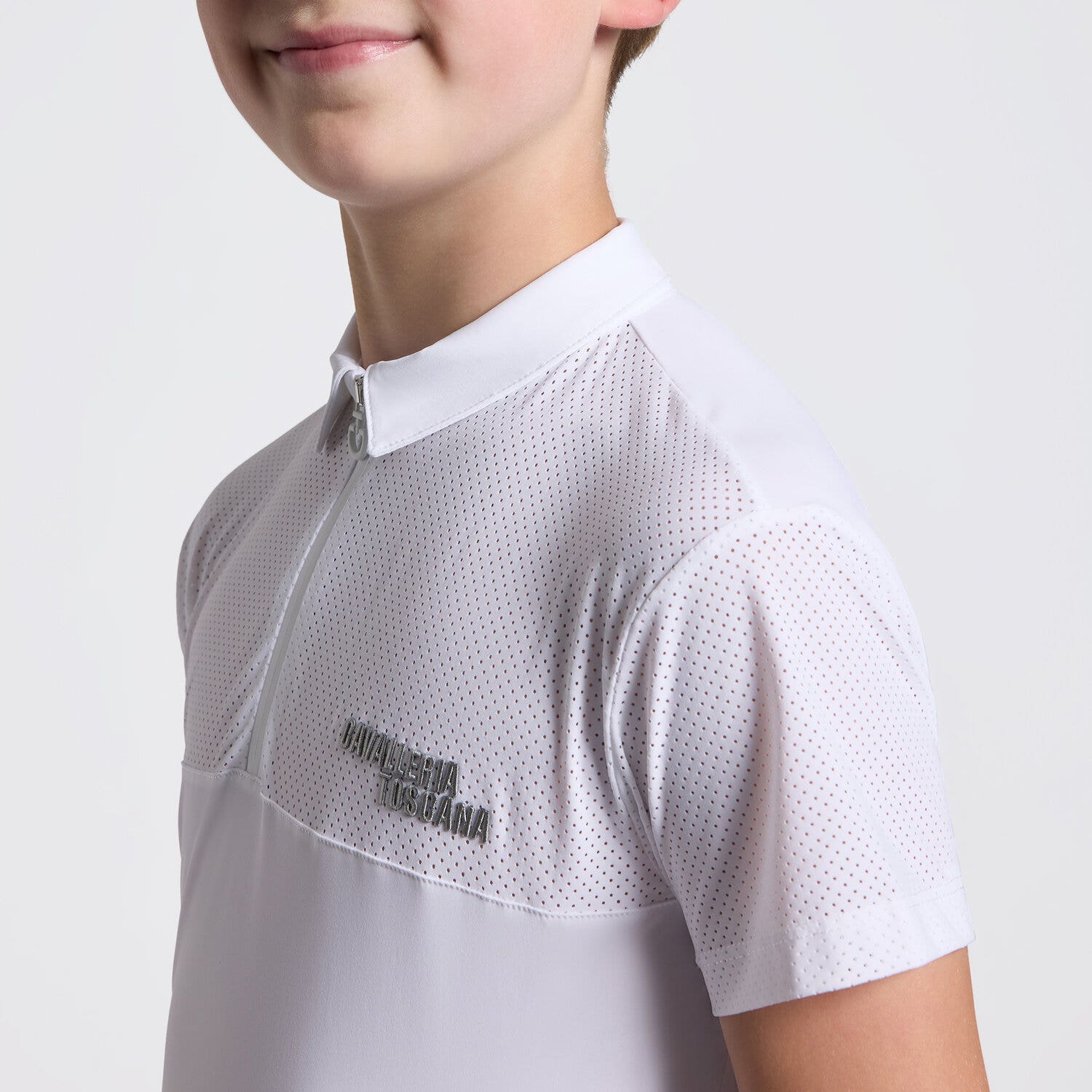 Cavalleria Toscana Boy's Training Polo with embroidery | Cavalleria Toscana WHITE-3