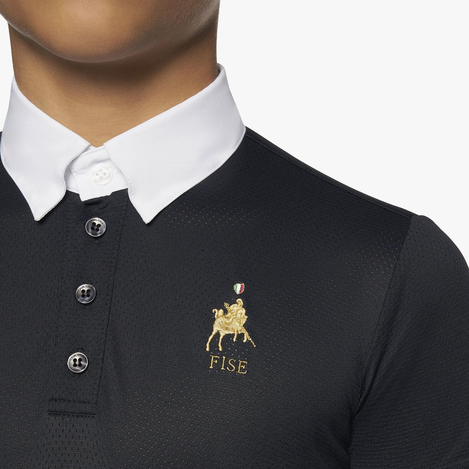 Cavalleria Toscana Boy's FISE polo shirt NAVY-4
