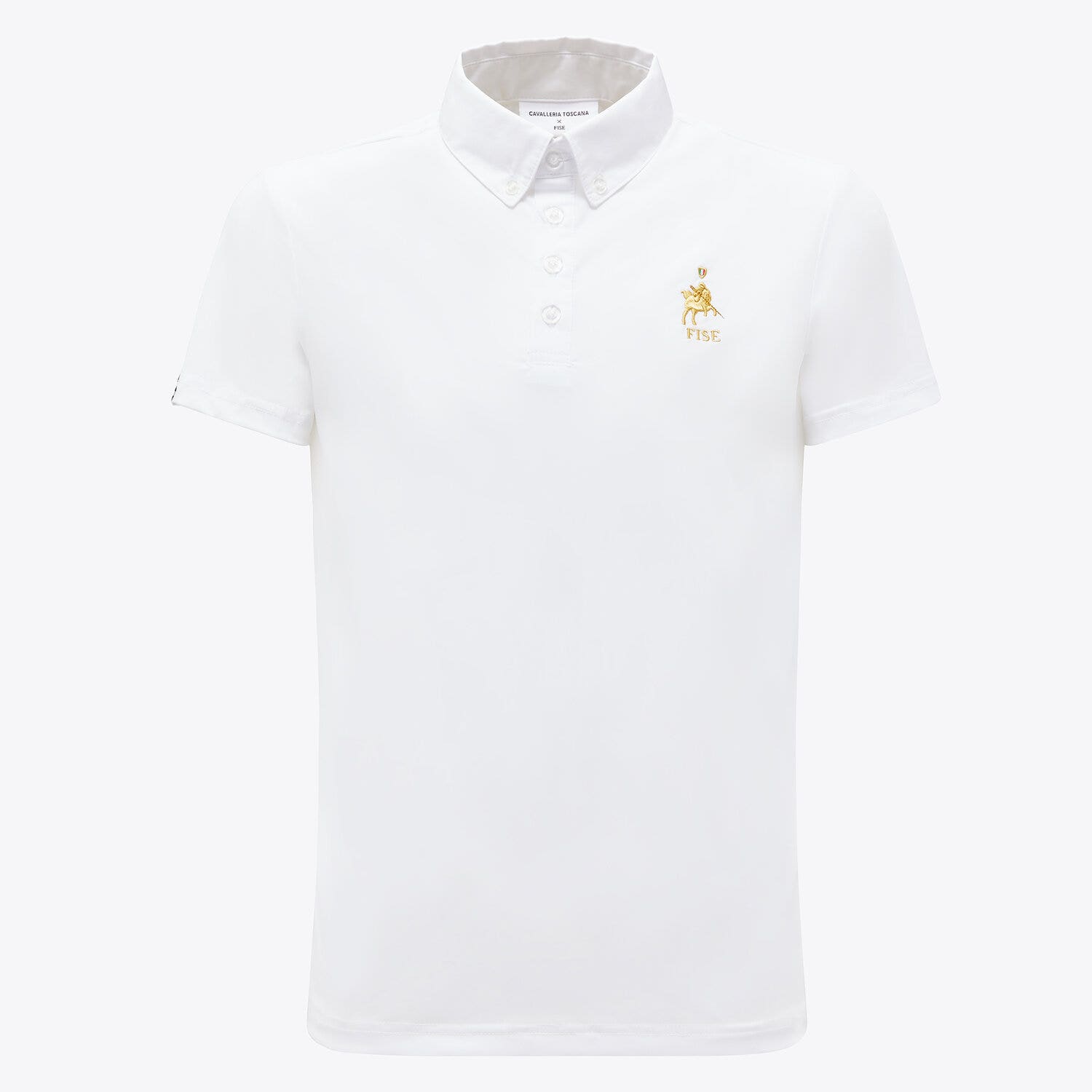 Cavalleria Toscana Boy's FISE polo shirt WHITE-1