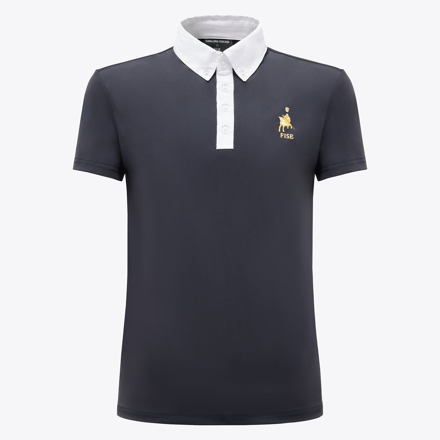 Cavalleria Toscana Boy's FISE polo shirt NAVY-1