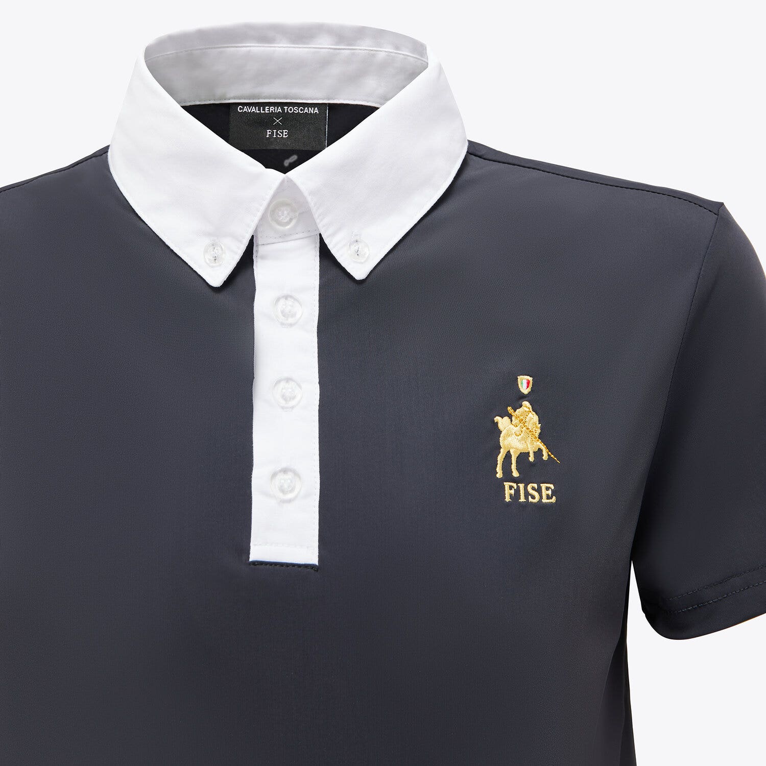 Cavalleria Toscana Boy's FISE polo shirt NAVY-3
