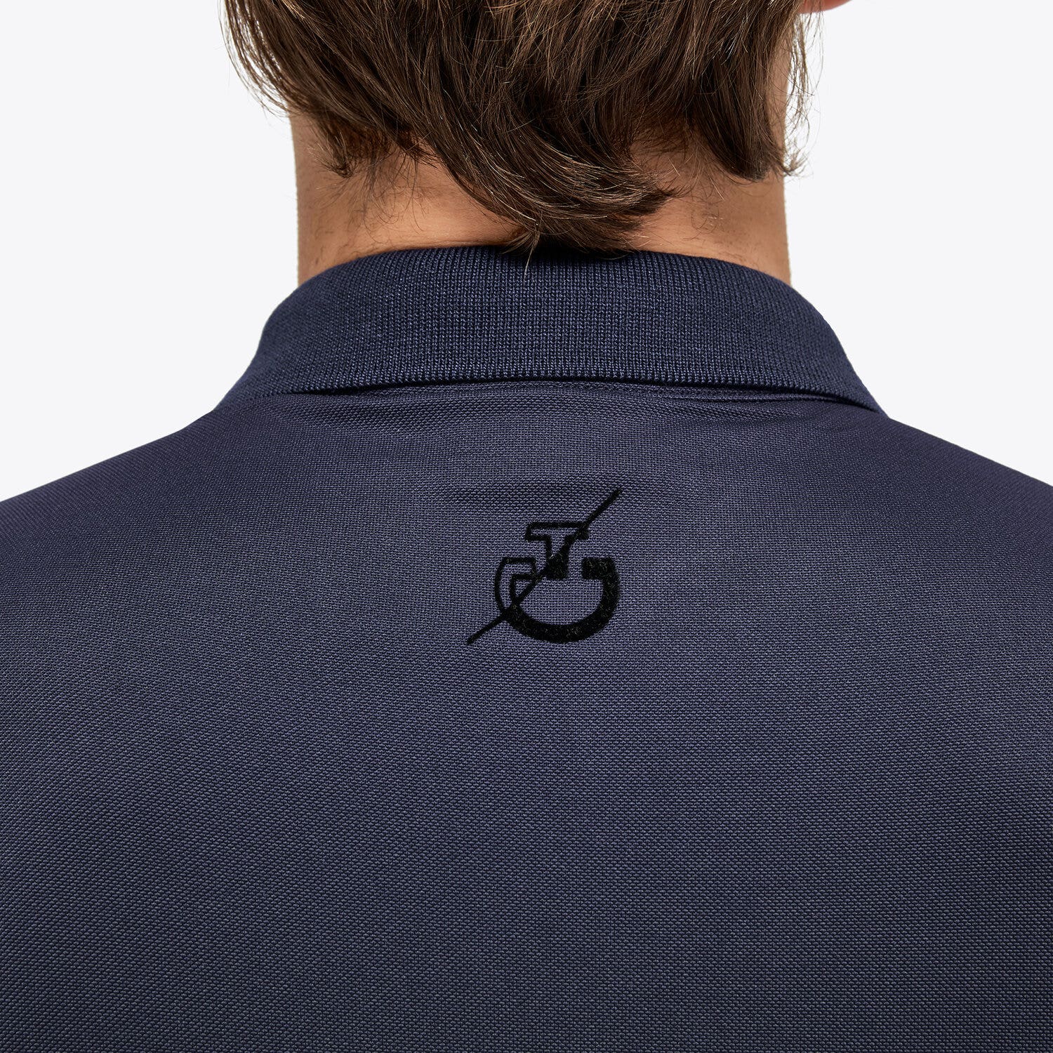 Cavalleria Toscana Men's piqué polo shirt SMOKEY BLUE-5