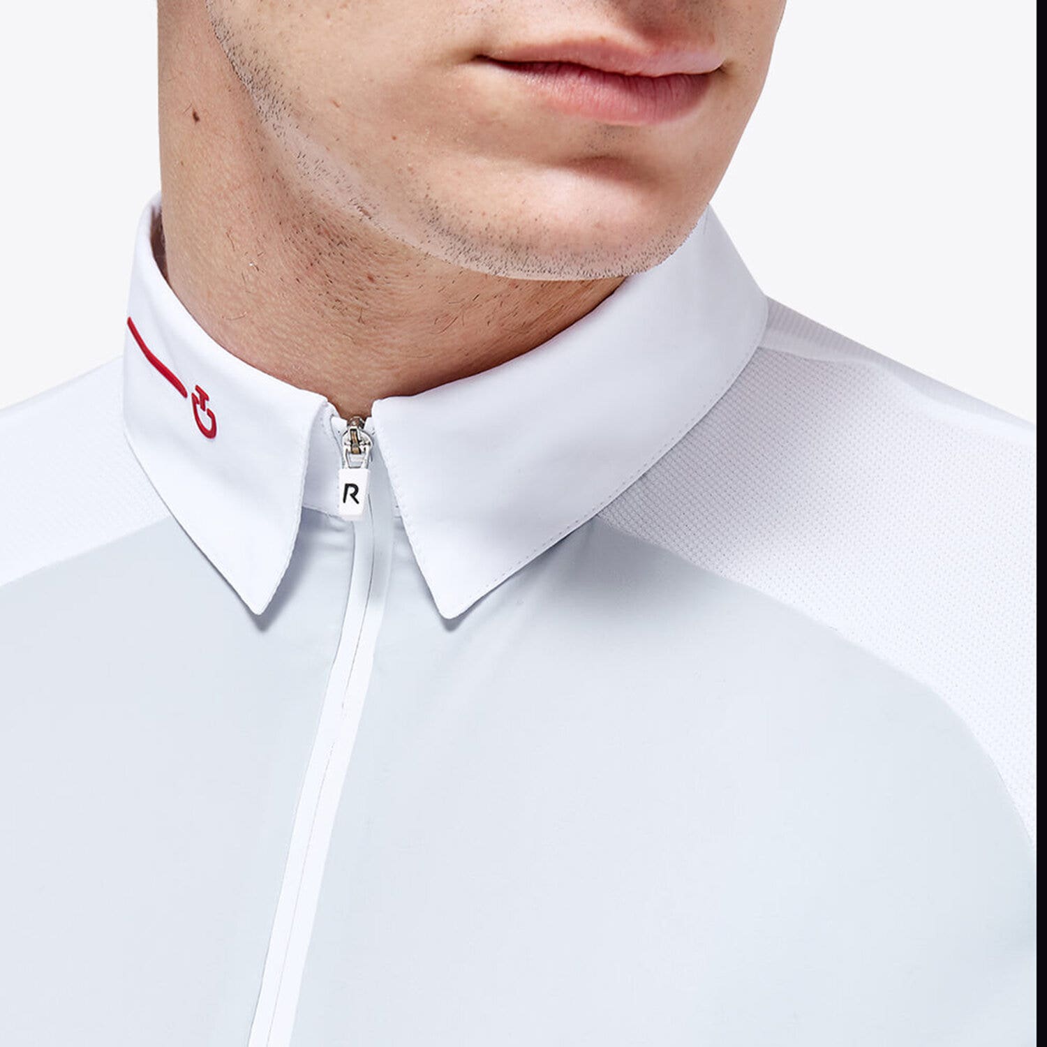 Cavalleria Toscana Men’s jersey mesh polo shirt PEARL GREY-5