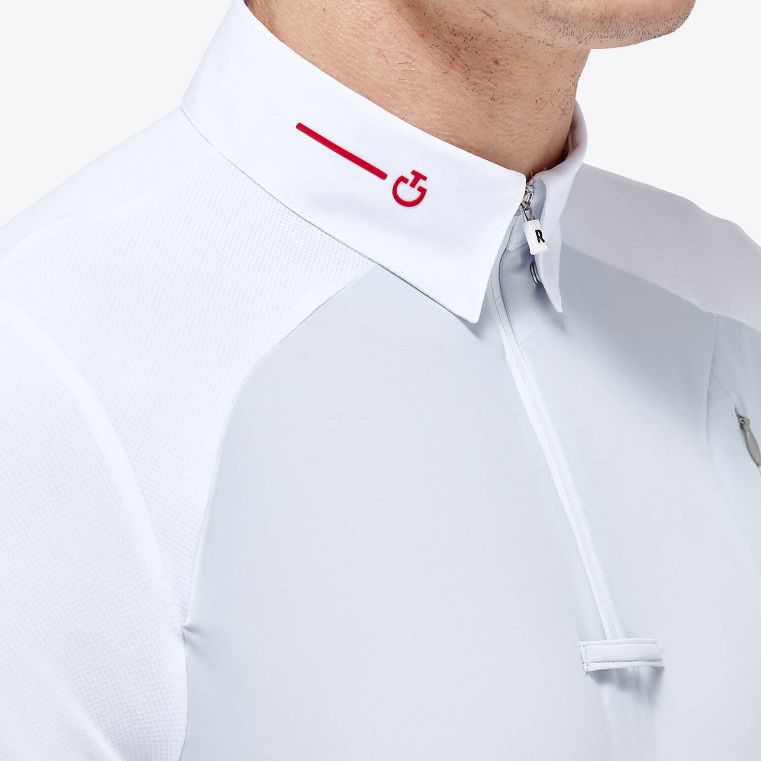 Cavalleria Toscana Men’s jersey mesh polo shirt PEARL GREY-6