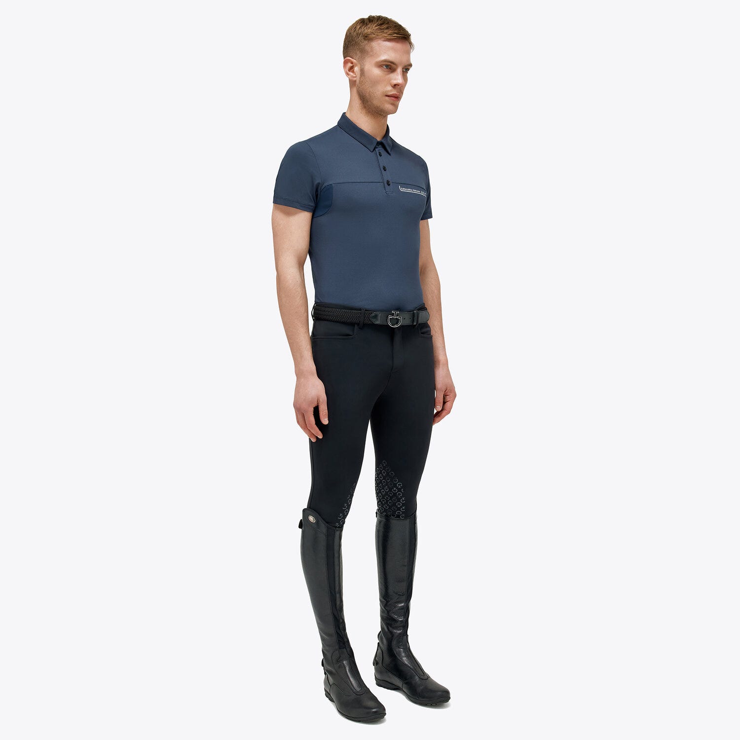 Men’s performance piqué knit polo shirt with buttons