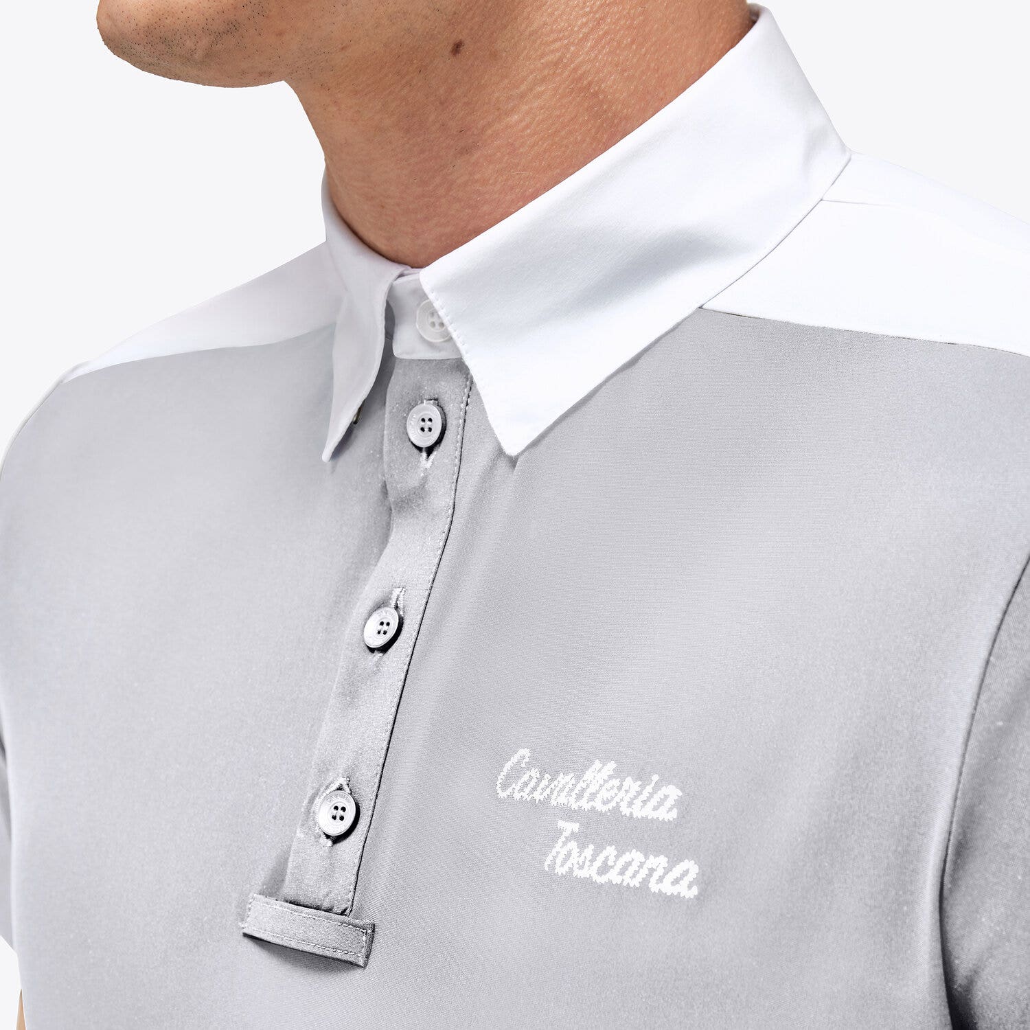 Cavalleria Toscana Jersey Competition Polo For Man LIGHT GREY-3