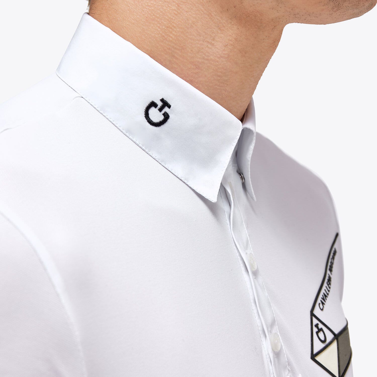 Cavalleria Toscana Lightweight Piqué Competition Polo For Man WHITE-2