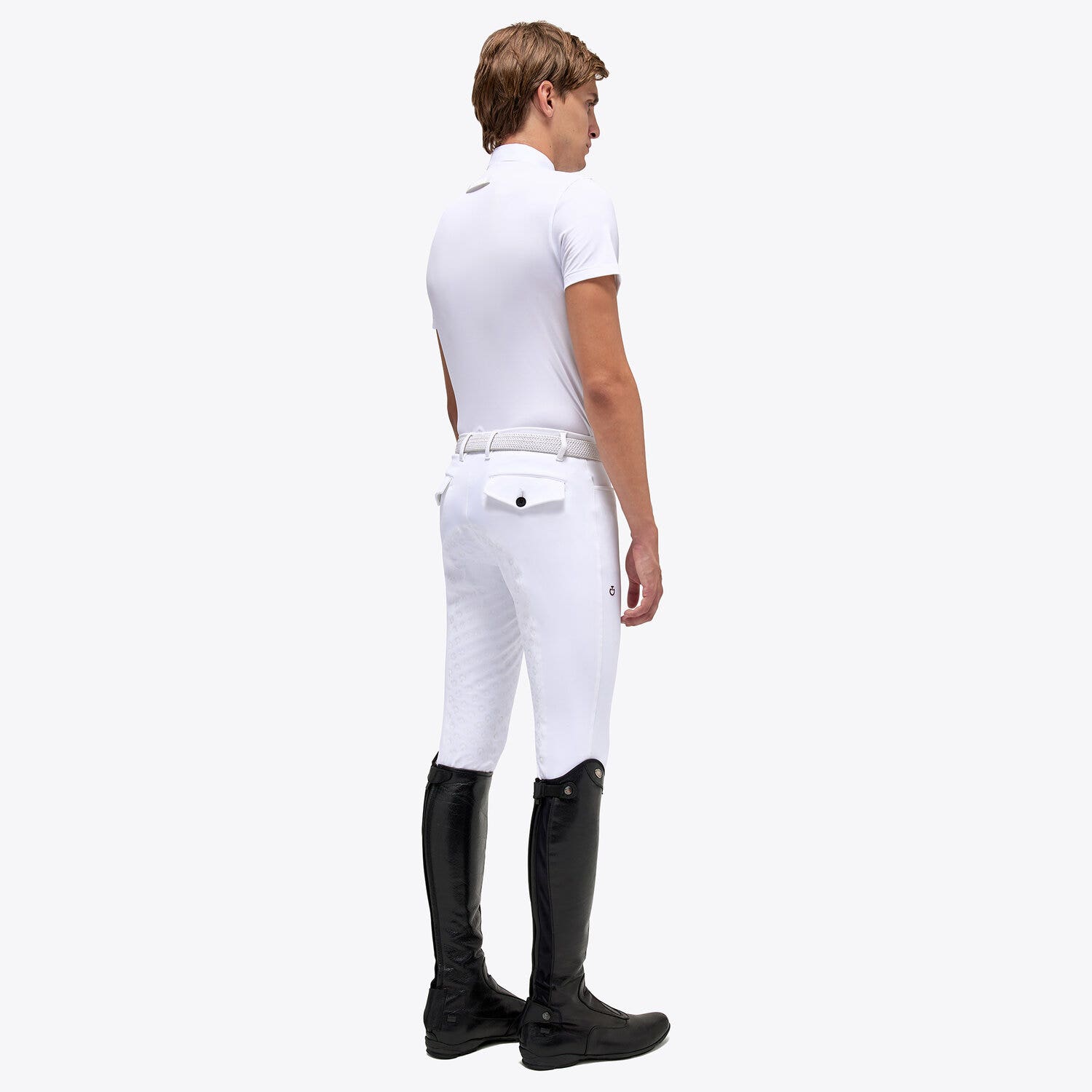 Cavalleria Toscana Men's polo shirt with buttons WHITE-3