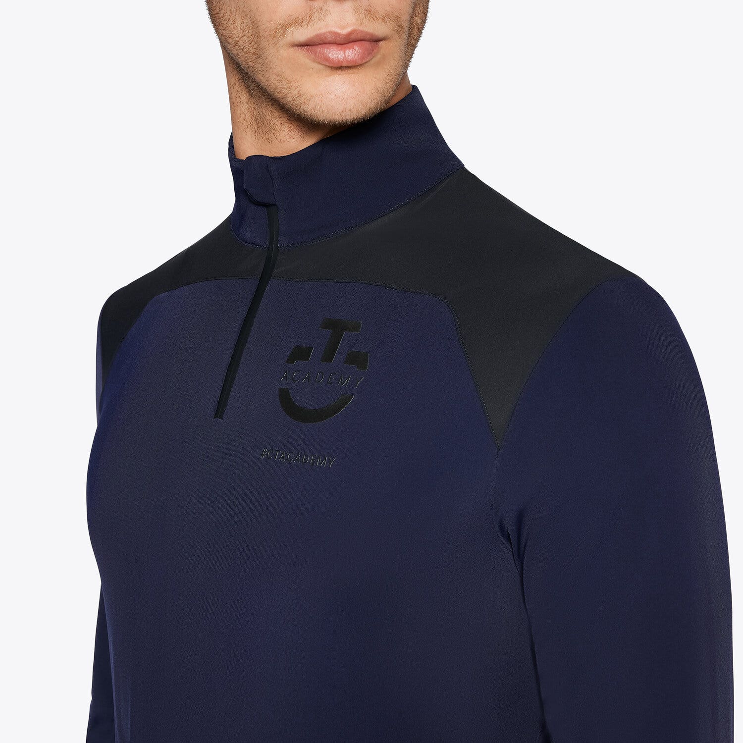 Cavalleria Toscana Men's training polo shirt in jersey NAVY-3