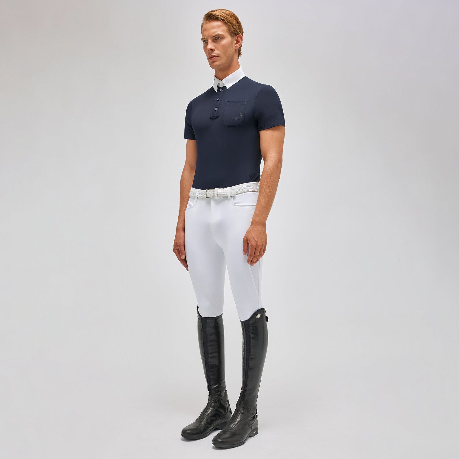 Cavalleria Toscana Men's competition polo shirt NAVY-1