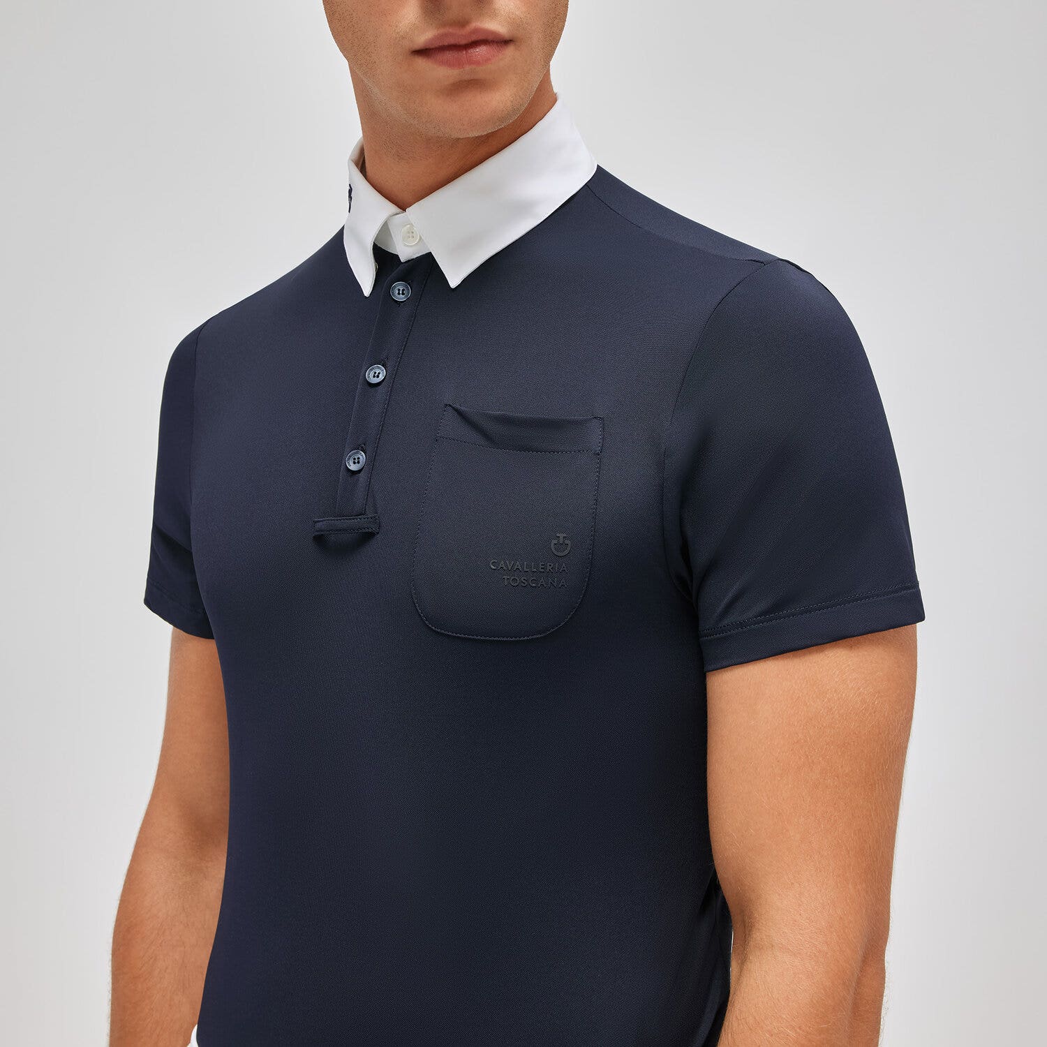 Cavalleria Toscana Men's competition polo shirt NAVY-3