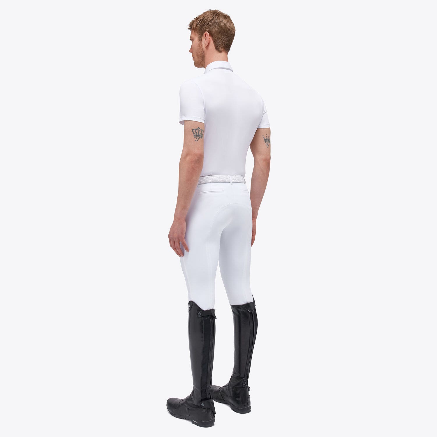 Cavalleria Toscana CT Piquet S/S Competition Zip Polo w/ Jersey Logo Pocket WHITE-2