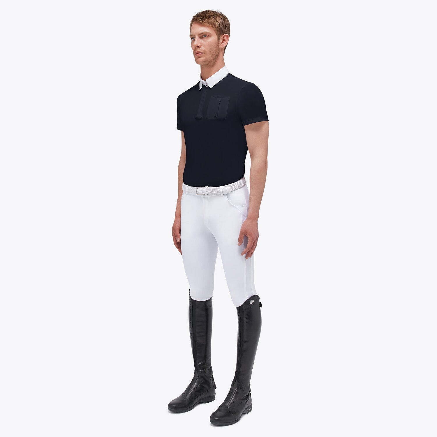 CT Piquet S/S Competition Zip Polo w/ Jersey Logo Pocket