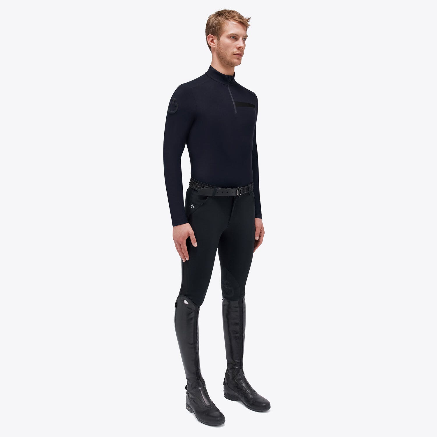 Cavalleria Toscana Men's training polo shirt NAVY-1