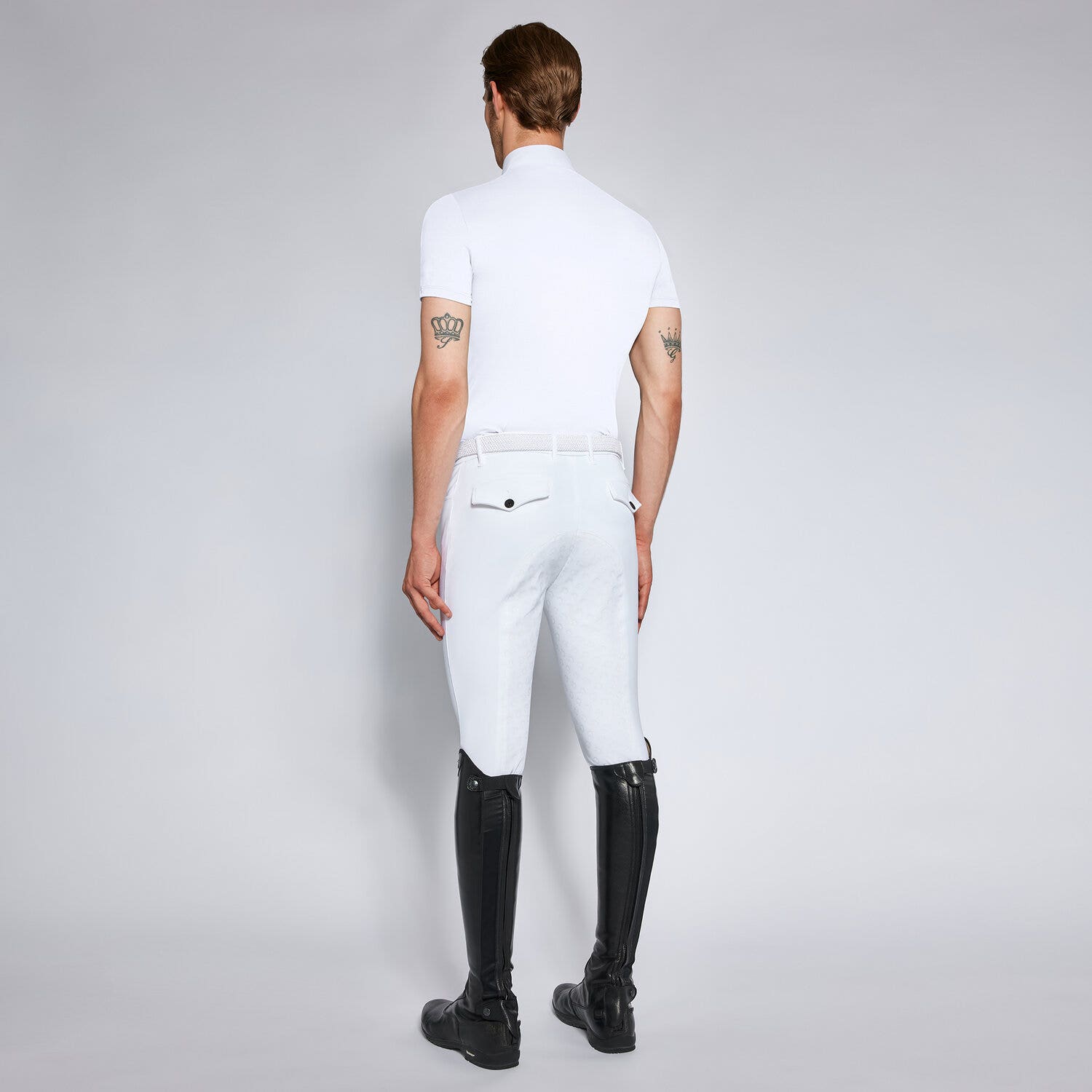 Cavalleria Toscana Men's competition polo shirt WHITE-2