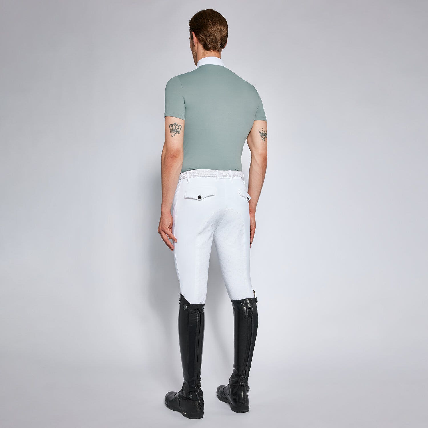 Cavalleria Toscana Men's competition polo shirt GREY-2