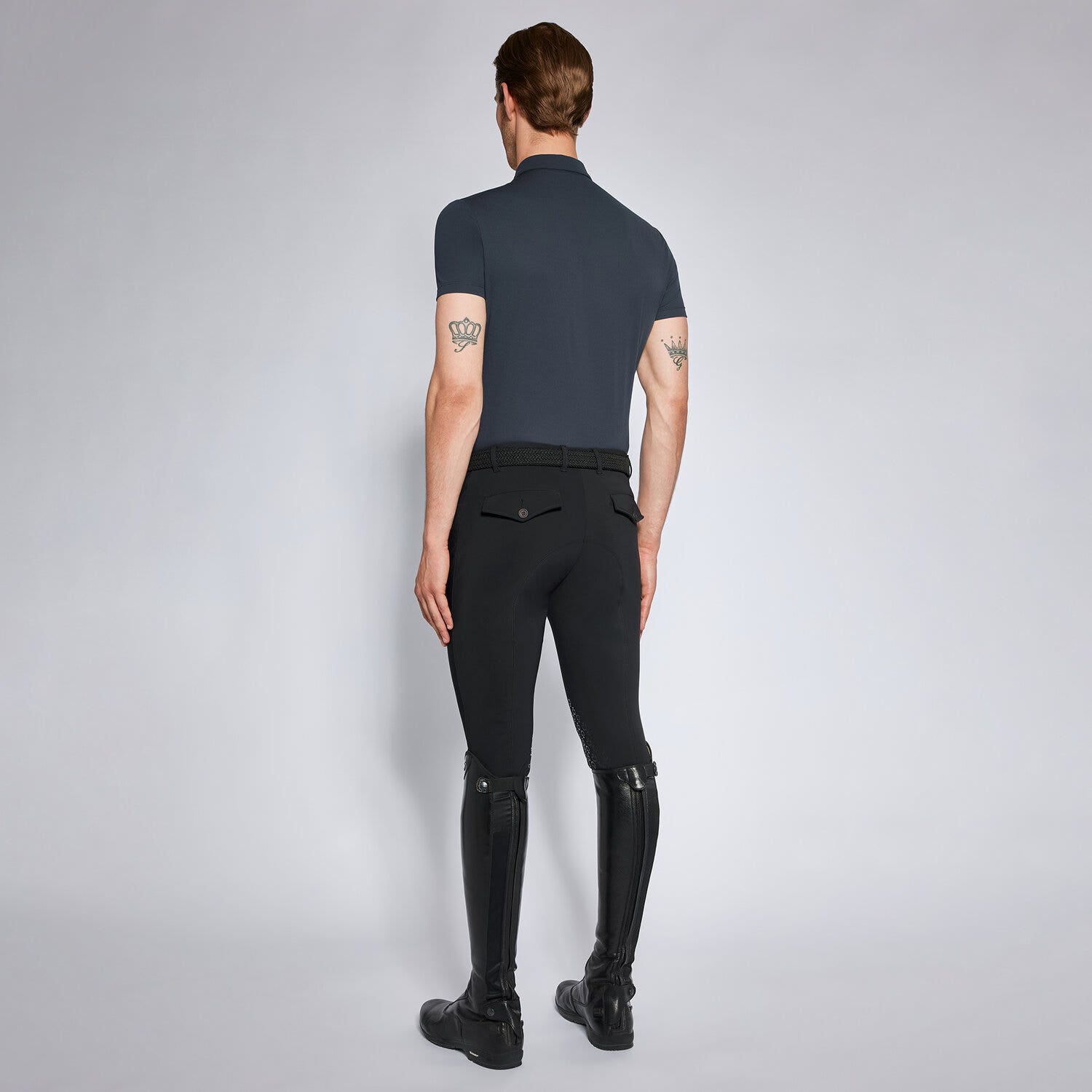 Cavalleria Toscana Men's training polo shirt OCEAN BLUE-2