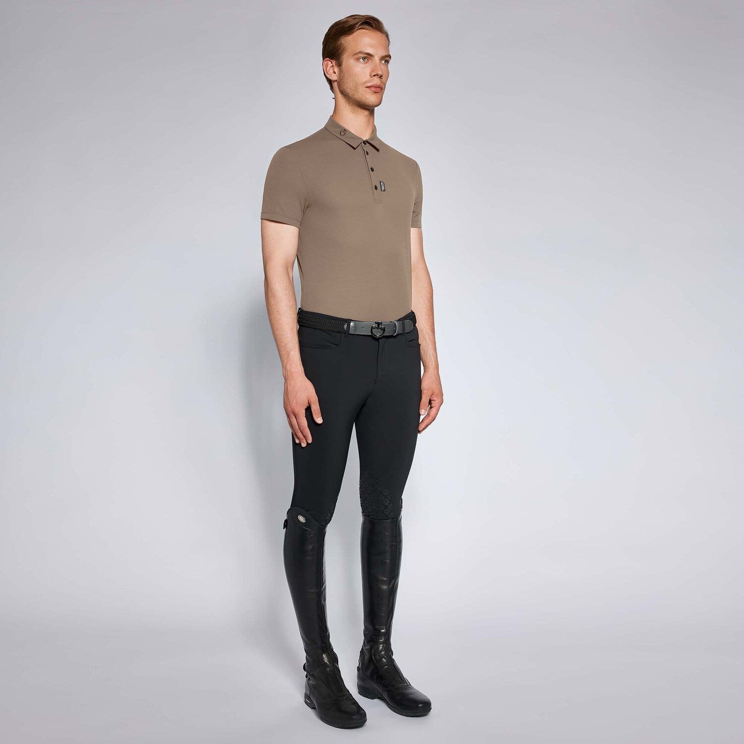 Cavalleria Toscana Men's training polo shirt TORTORA-1