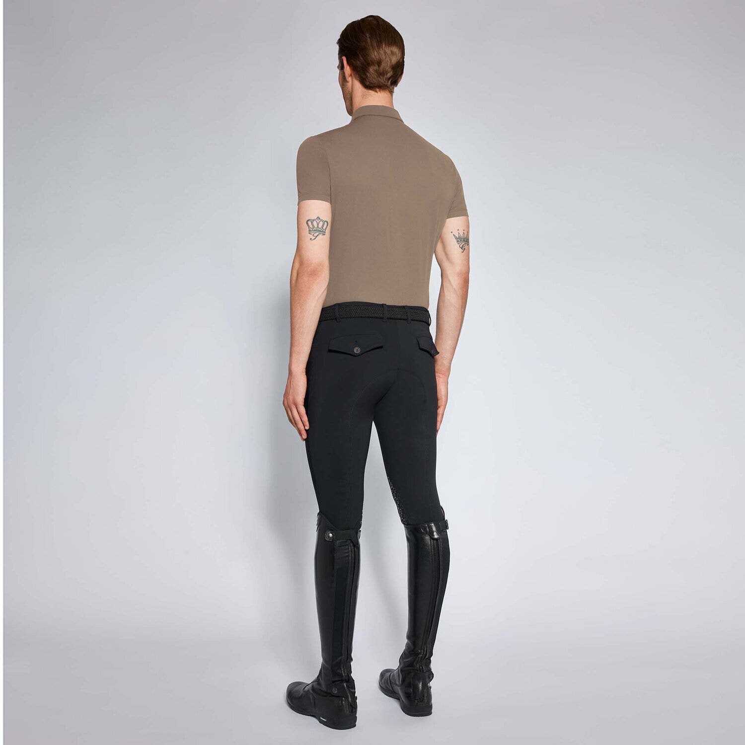 Cavalleria Toscana Men's training polo shirt TORTORA-2