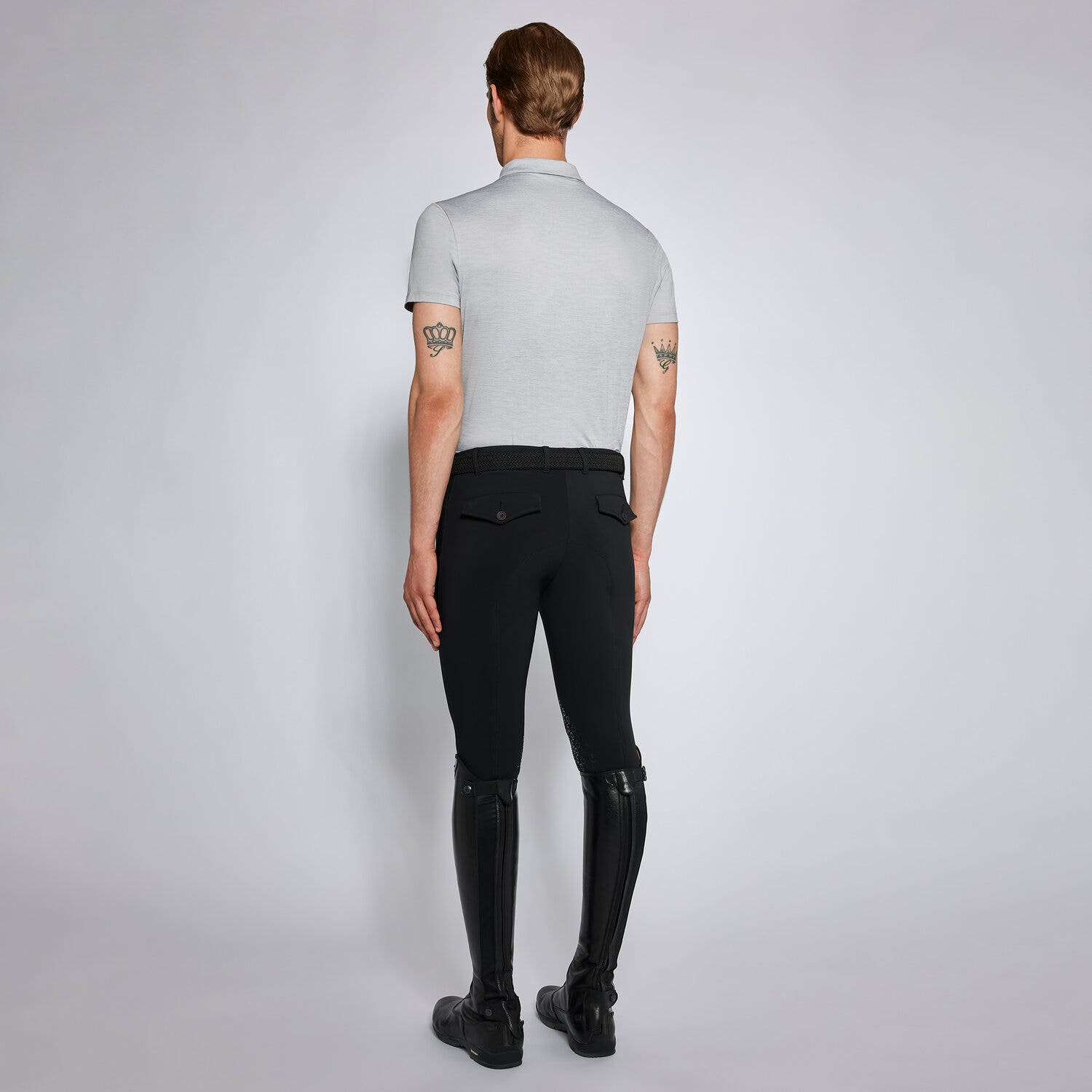 Cavalleria Toscana Women's training polo shirt LIGHT GREY-2