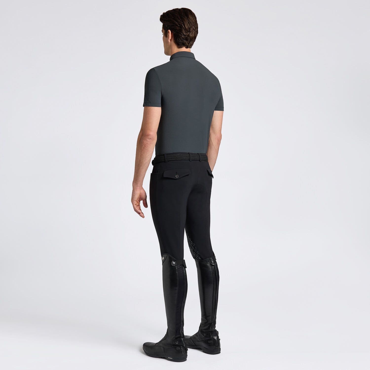 Cavalleria Toscana Cavalleria Toscana Men's Technical Training Polo ANTHRACITE GREY-2