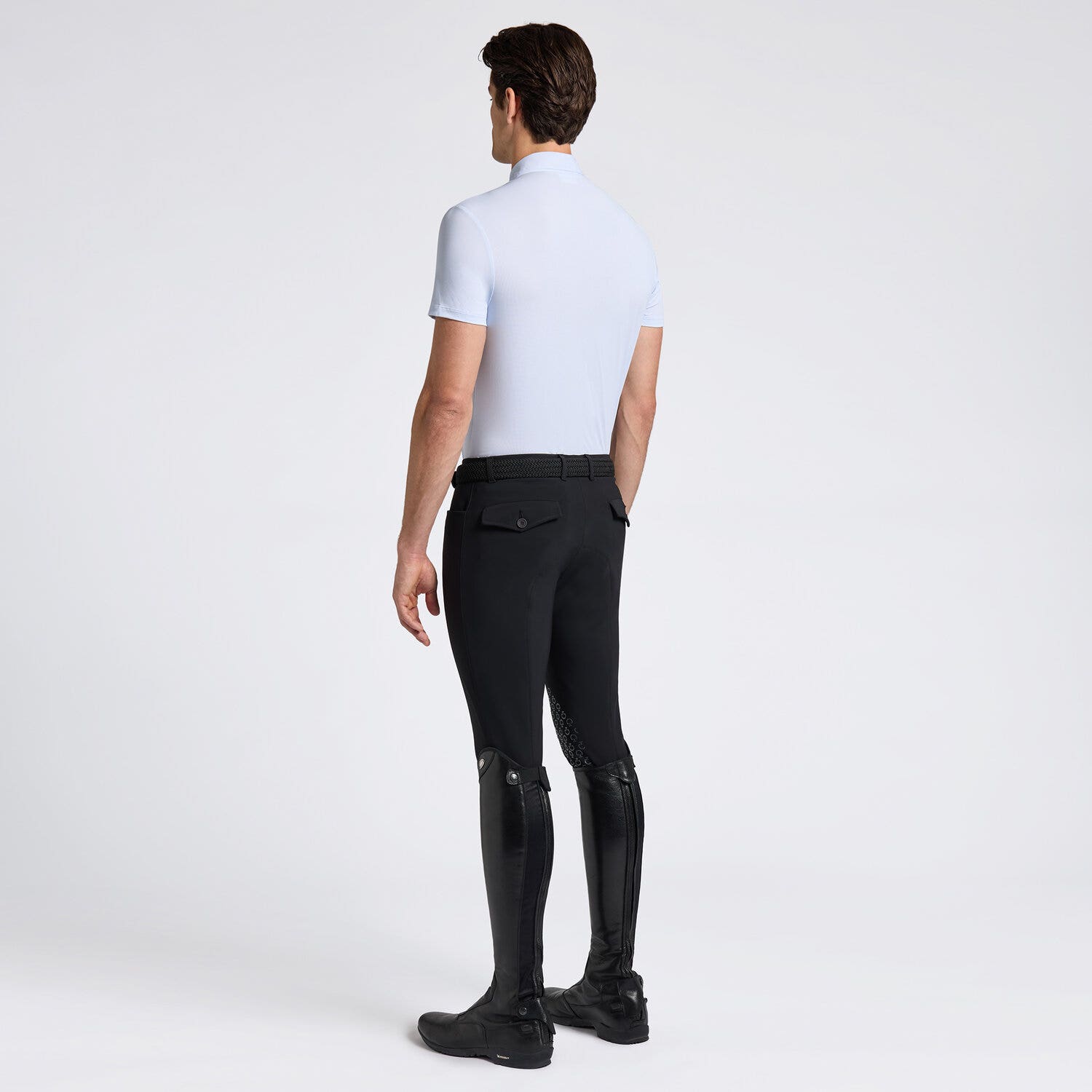 Cavalleria Toscana Cavalleria Toscana Men's Technical Training Polo OXFORD BLUE PRINT-2