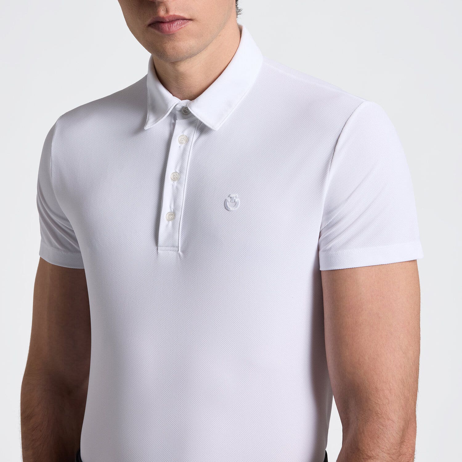 Cavalleria Toscana Cavalleria Toscana Men's Training Polo in Technical Jersey WHITE-3