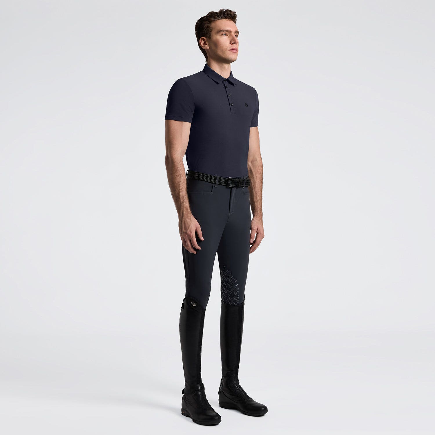 Cavalleria Toscana Men's Training Polo in Jersey | Cavalleria Toscana NAVY-1