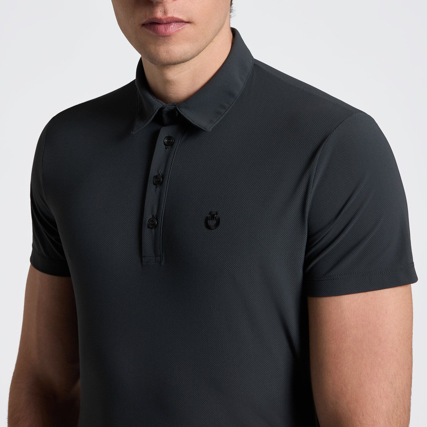 Cavalleria Toscana Men's Training Polo in Jersey | Cavalleria Toscana CHARCOAL GREY-3