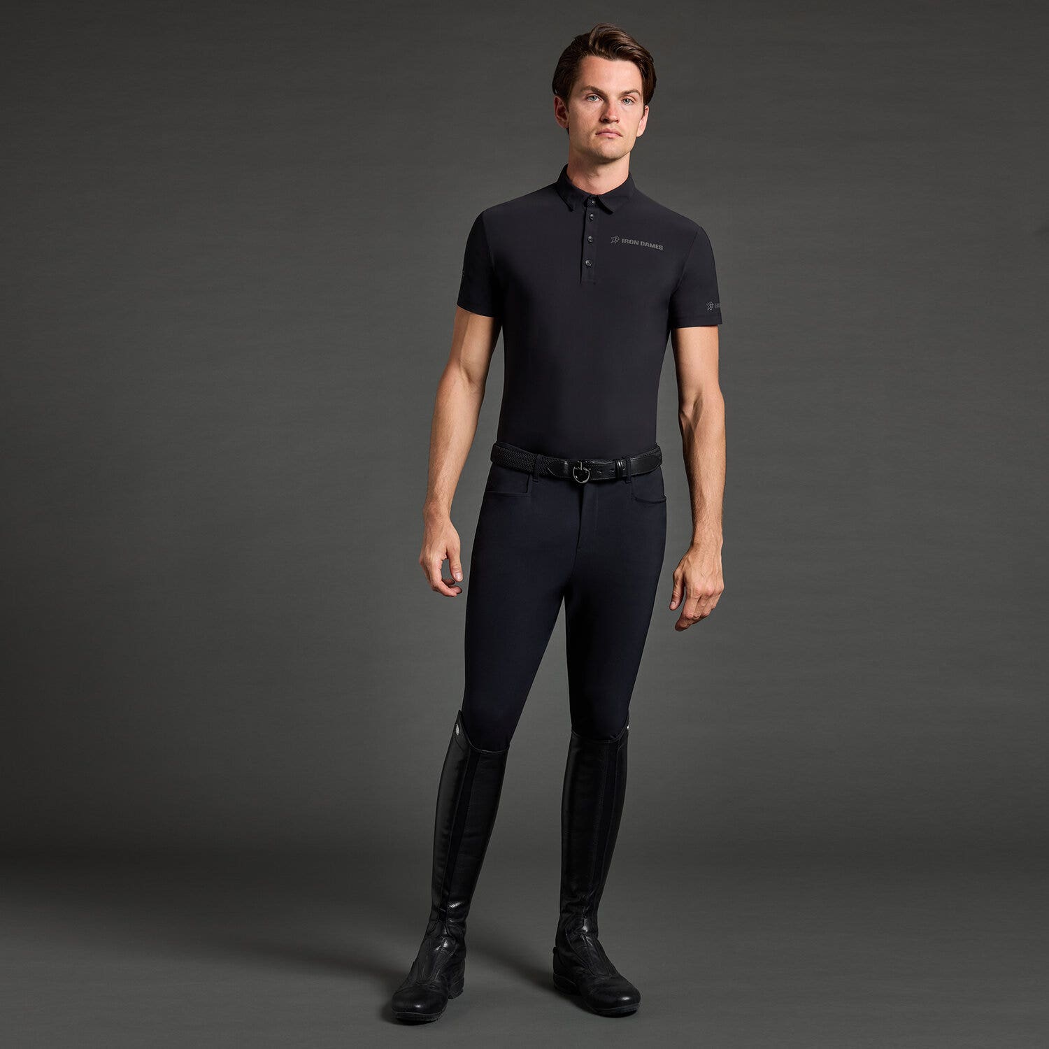 Cavalleria Toscana Men's polo shirt CT x Iron Dames BLACK-1