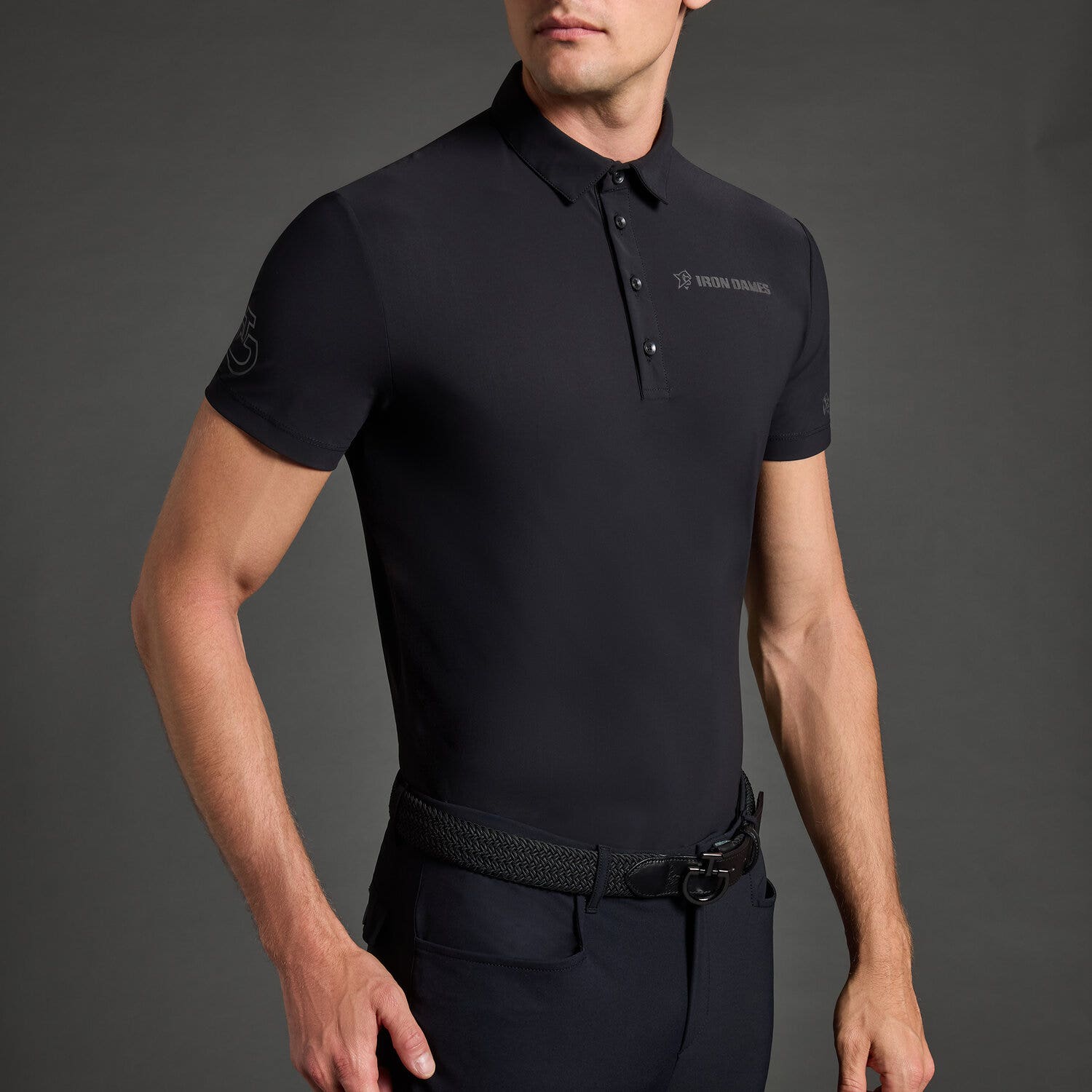 Cavalleria Toscana Men's polo shirt CT x Iron Dames BLACK-2