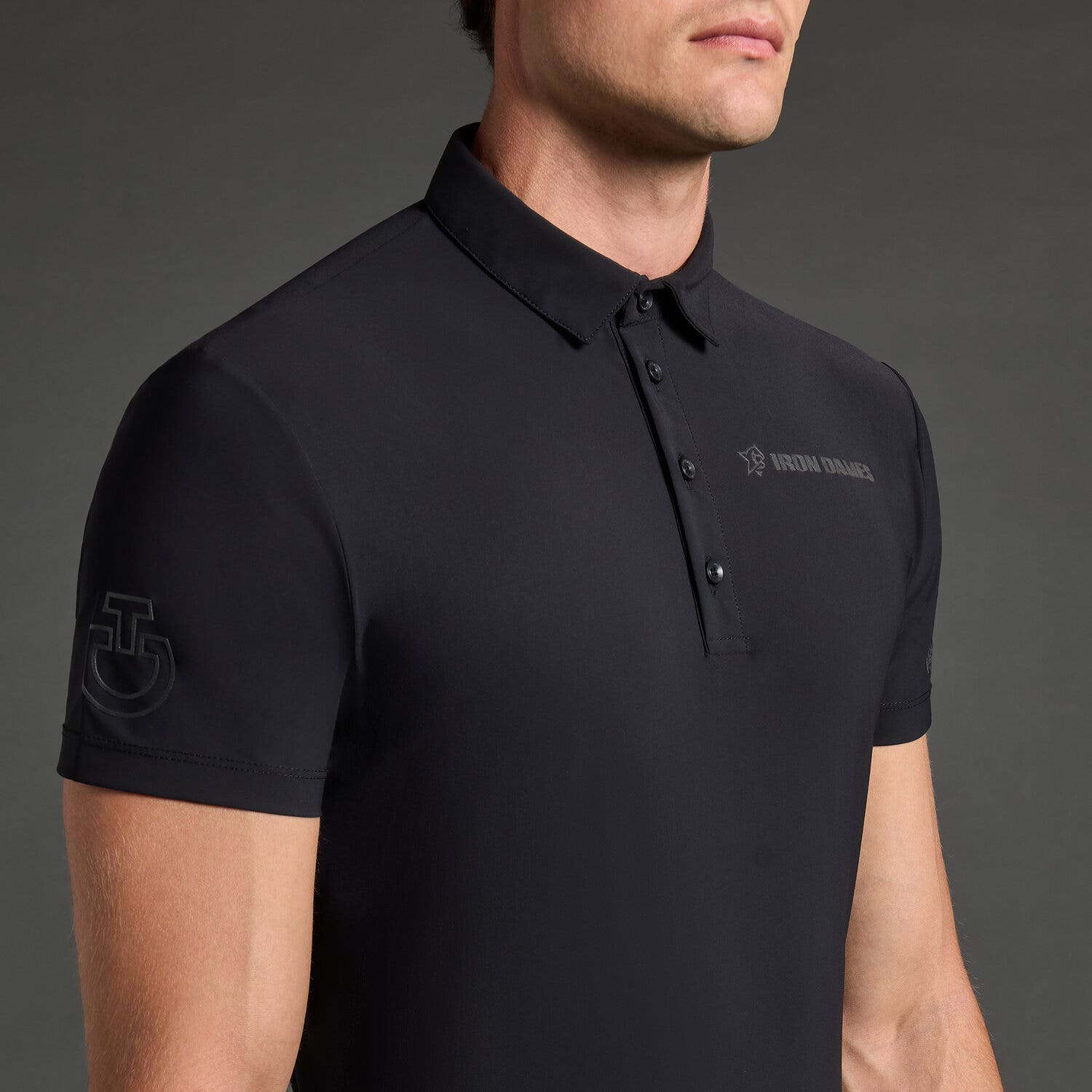 Cavalleria Toscana Men's polo shirt CT x Iron Dames BLACK-3