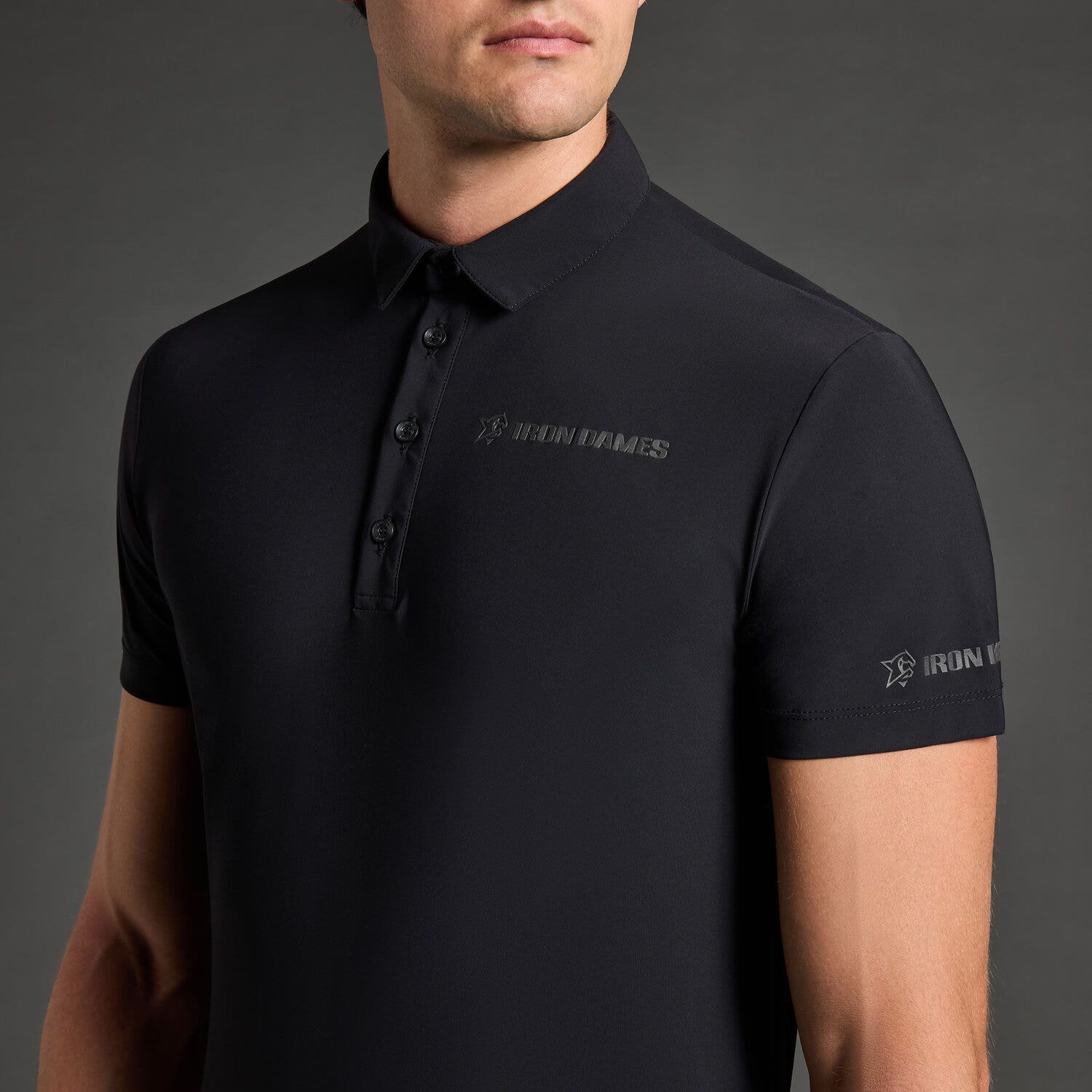 Cavalleria Toscana Men's polo shirt CT x Iron Dames BLACK-4