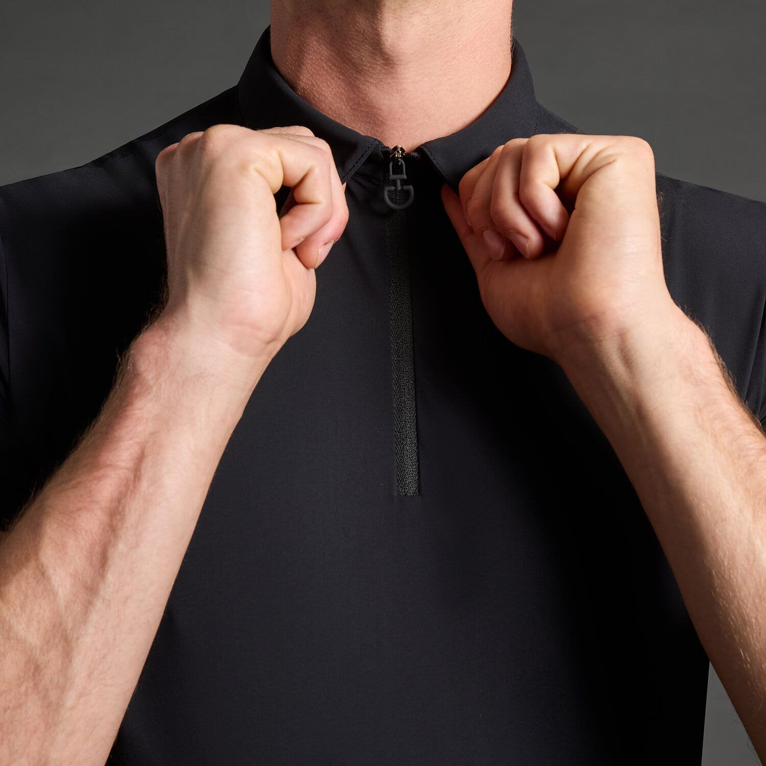 Cavalleria Toscana Men's technical polo shirt CT x Iron Dames BLACK-4