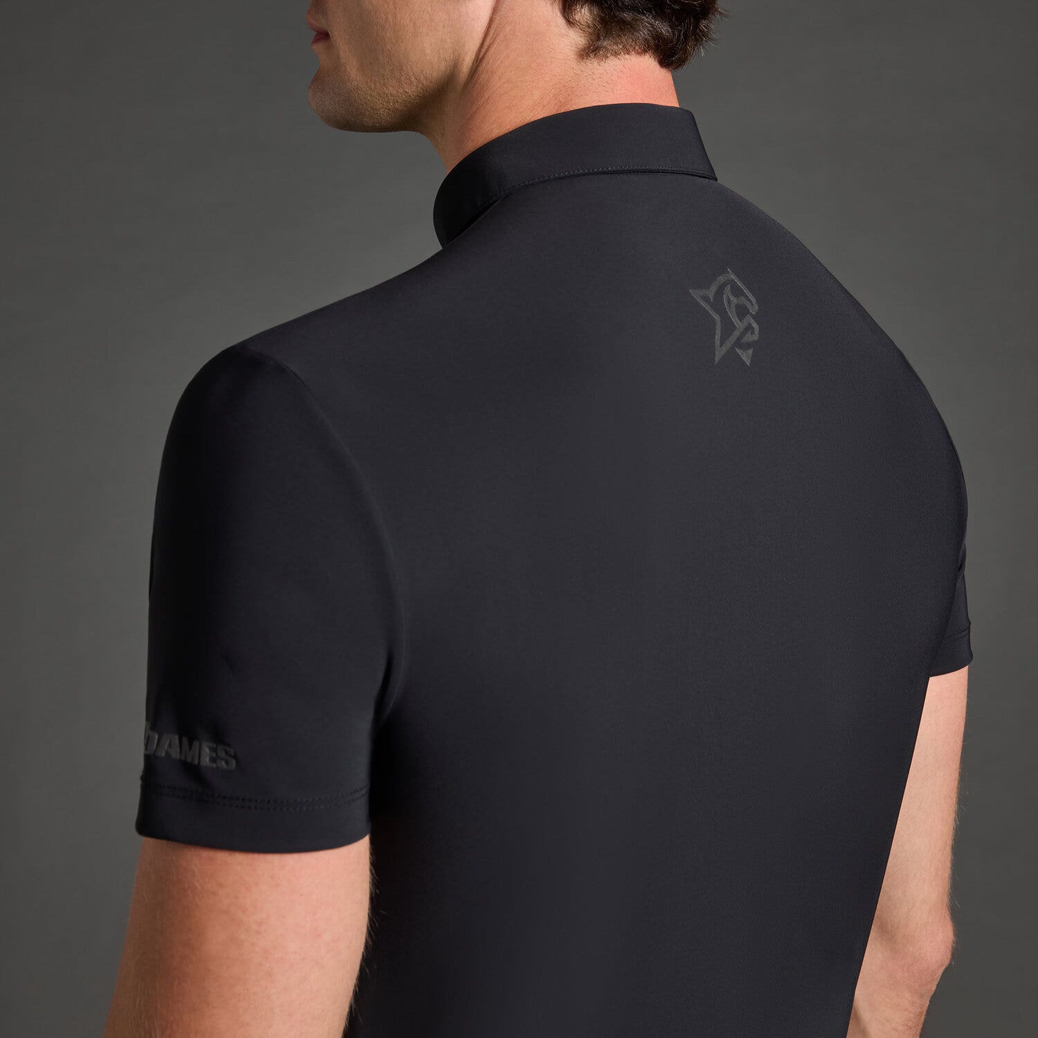 Cavalleria Toscana Men's technical polo shirt CT x Iron Dames BLACK-5