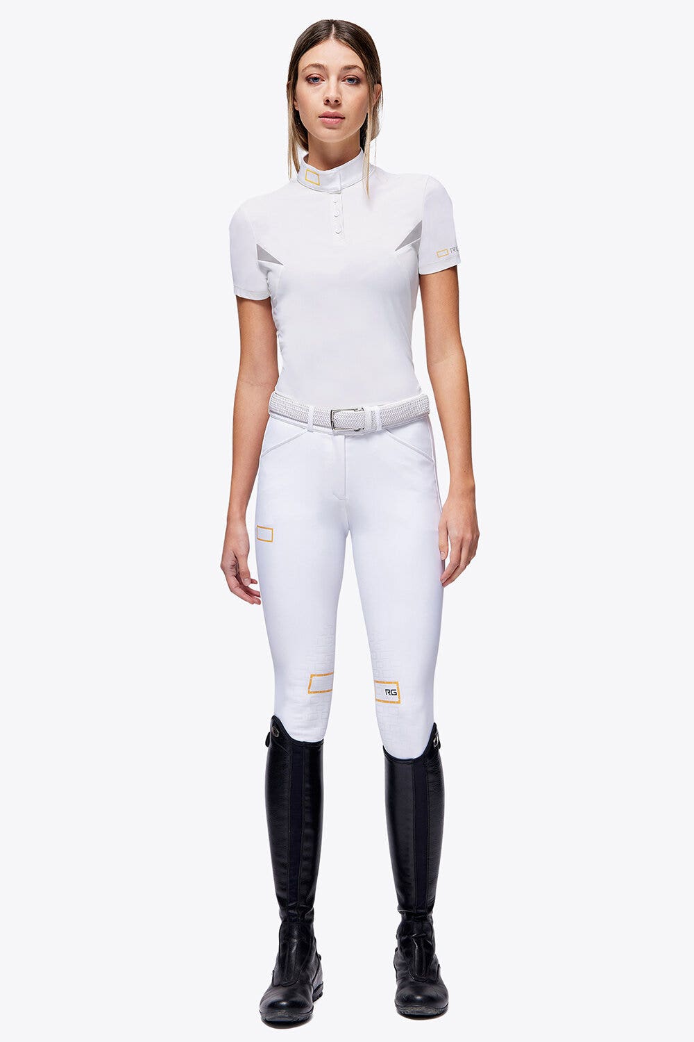 Rider's Gene RG Jersey S/S Button Competition Polo WHITE-1