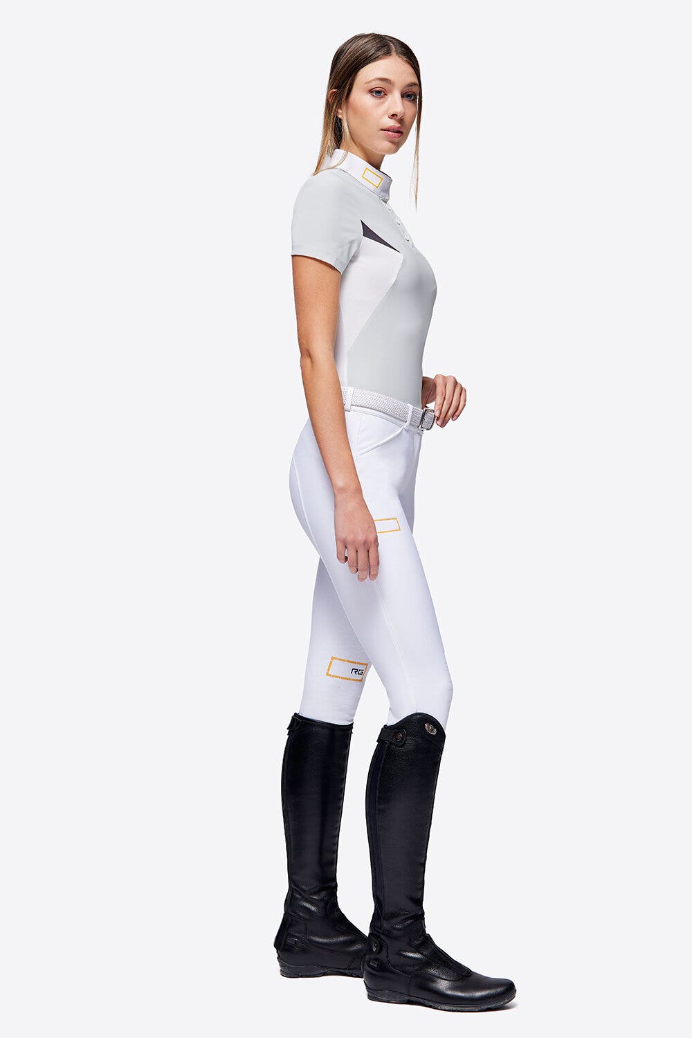 Rider's Gene RG Jersey S/S Button Competition Polo LIGHT GREY-2