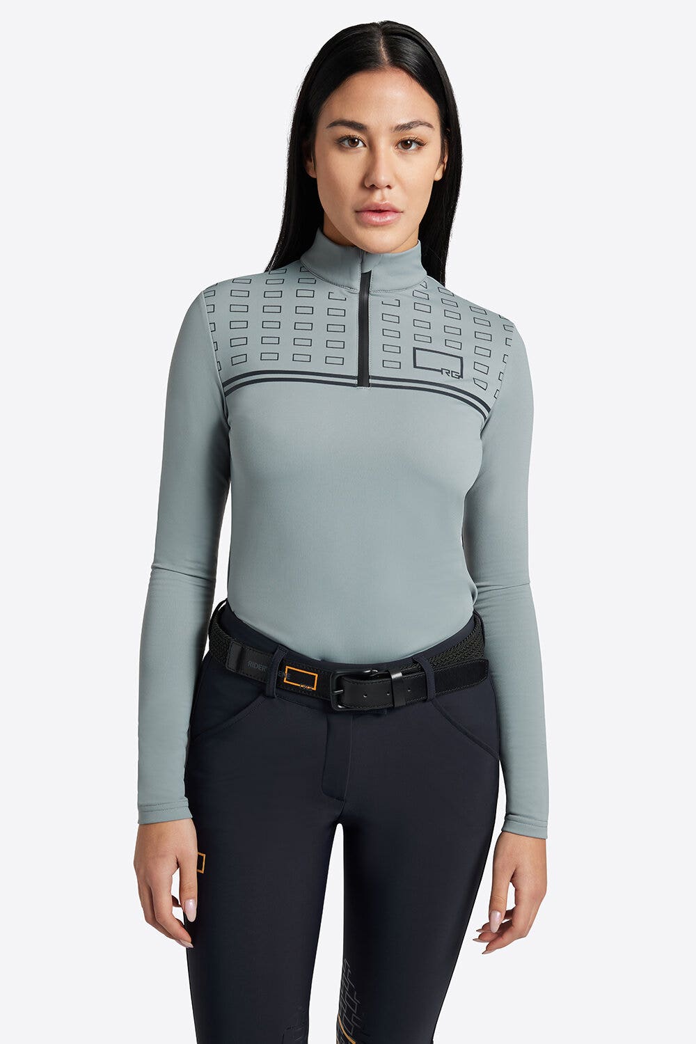 Rider's Gene Rider's Gene Women's Training Jersey Fleece Zip Polo LAVA SMOKE-5