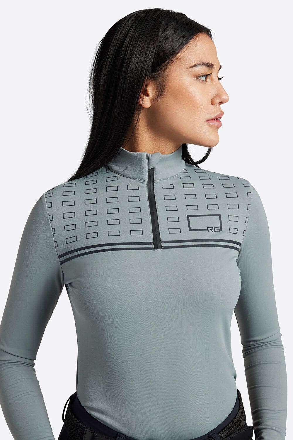 Rider's Gene Rider's Gene Women's Training Jersey Fleece Zip Polo LAVA SMOKE-7