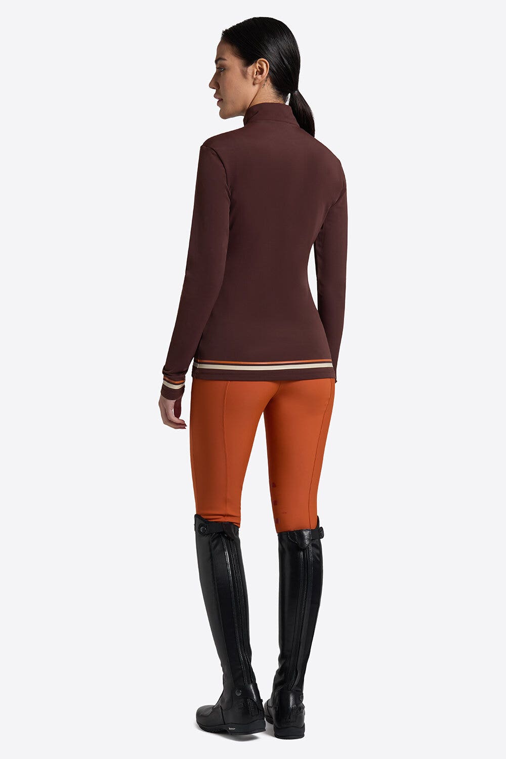 Rider's Gene Polo Tecnica Rider’s Gene da Donna in Jersey Termico Manica Lunga SHAVED CHOCOLATE-2