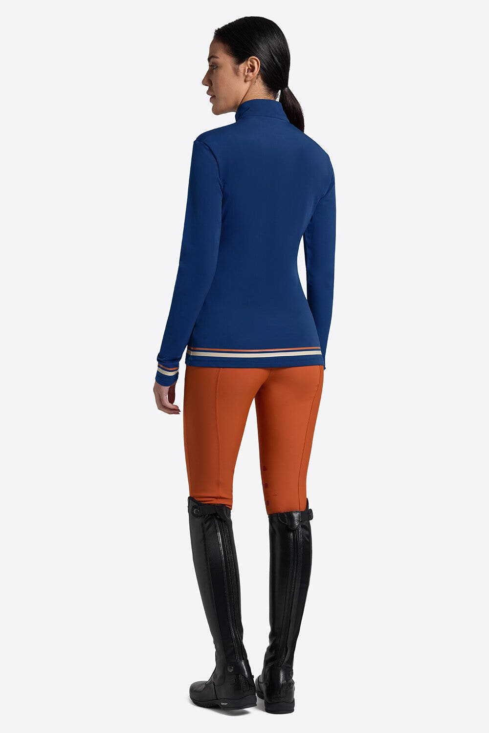 Rider's Gene Polo Tecnica Rider’s Gene da Donna in Jersey Termico Manica Lunga CROWN BLUE-2