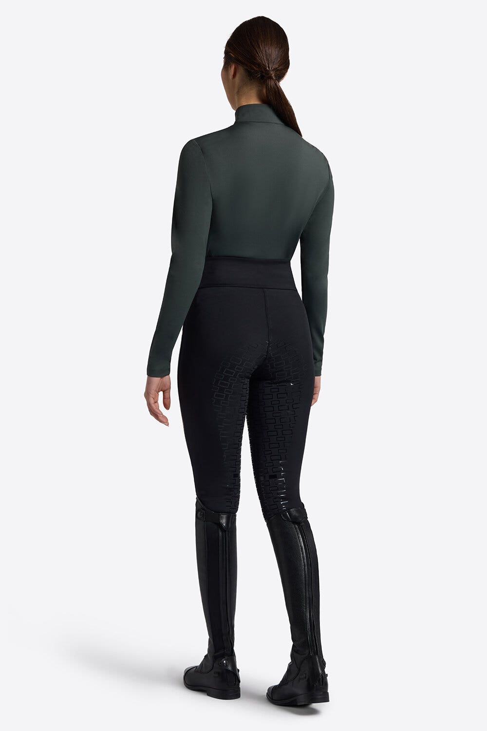 Rider's Gene Polo da training con zip e strass da donna DEEP FOREST-2
